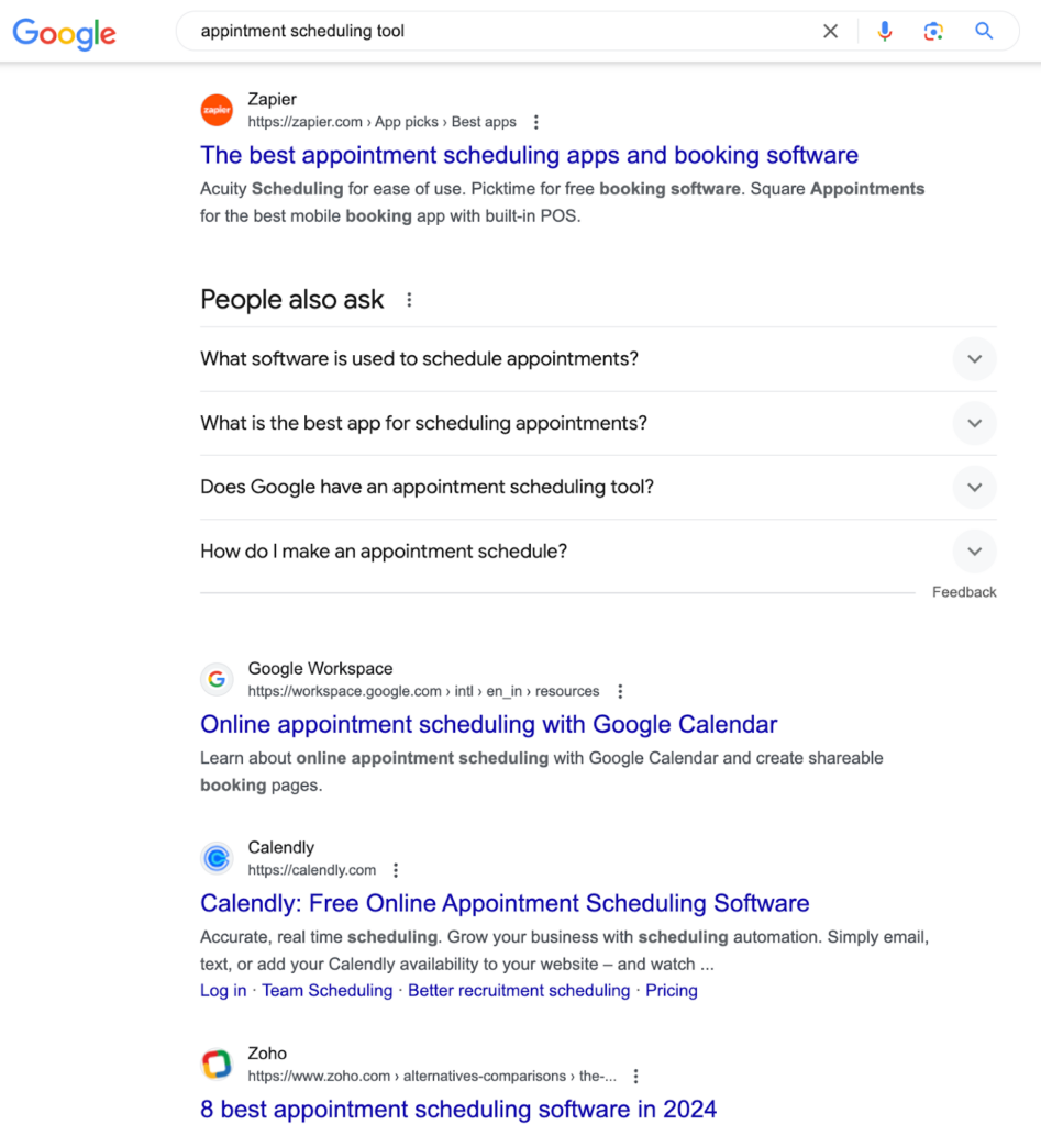 google search screenshot