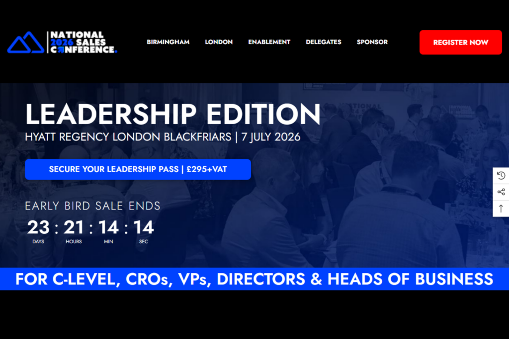 Landing page of the National Sales Conference 2026