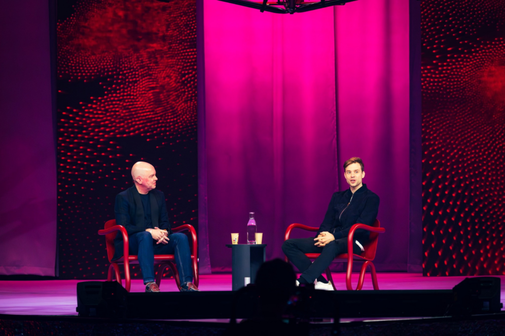 Anton Osika, Co-Founder and CEO of Lovable, shared the stage with Accel Partner Zhenya Loginov, at the 2025 Slush conference