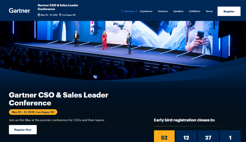 Gartner CSO & Sales Leader Conference landing page screenshot