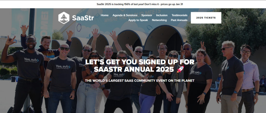SaaStr Annual 2025 landing page screenshot