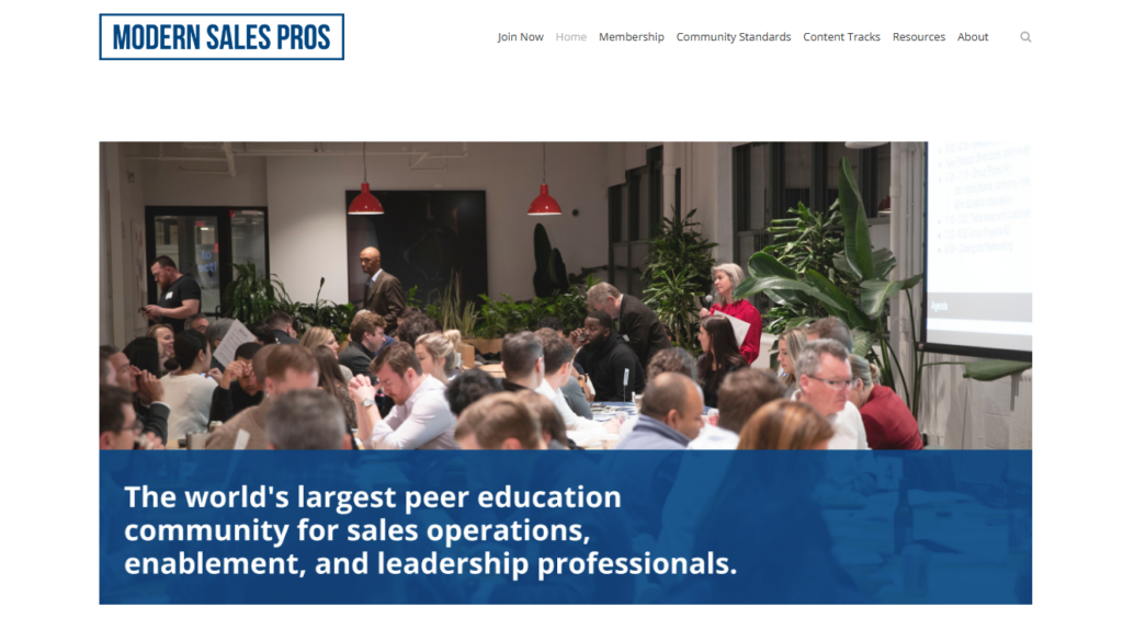 Page d’accueil de Modern Sales Pros
