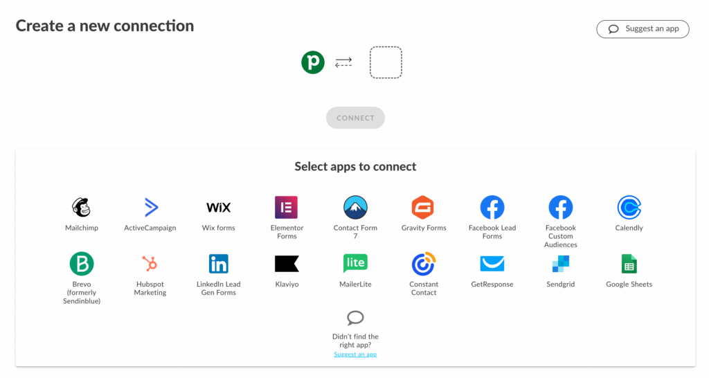 Pipedrive CRM integration dashboard screenshot,