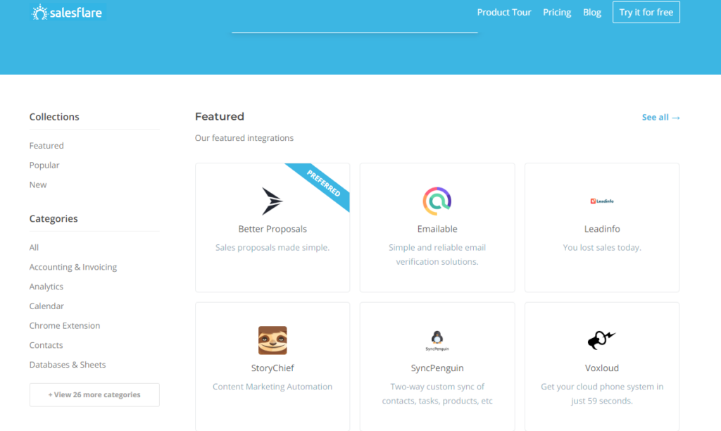 Salesflare Automation Features dashboard screenshot.