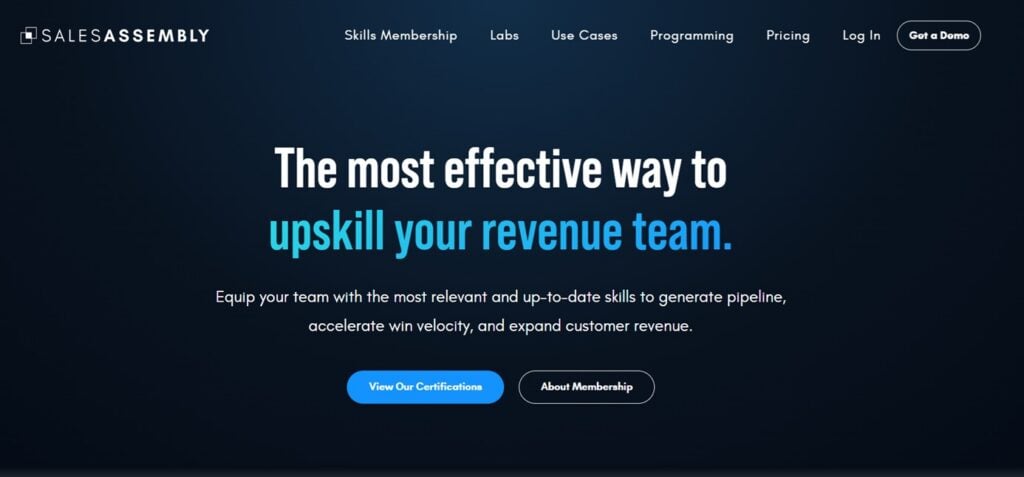 Screenshot van de webpagina van Sales Assembly