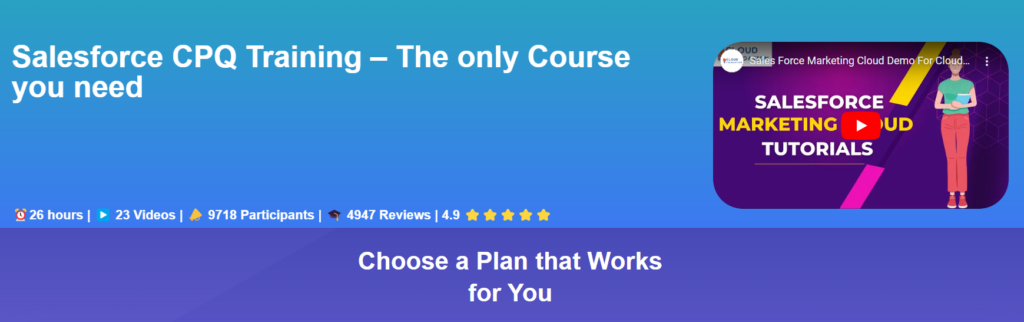 Salesforce CPQ Training website screenshot