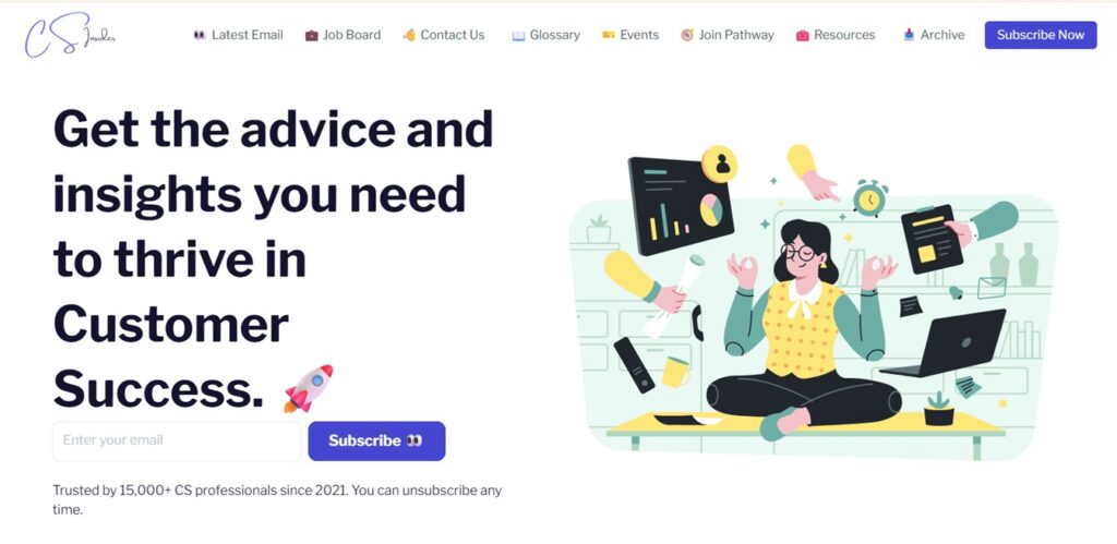 The sign up page for the CS Insider newsletter