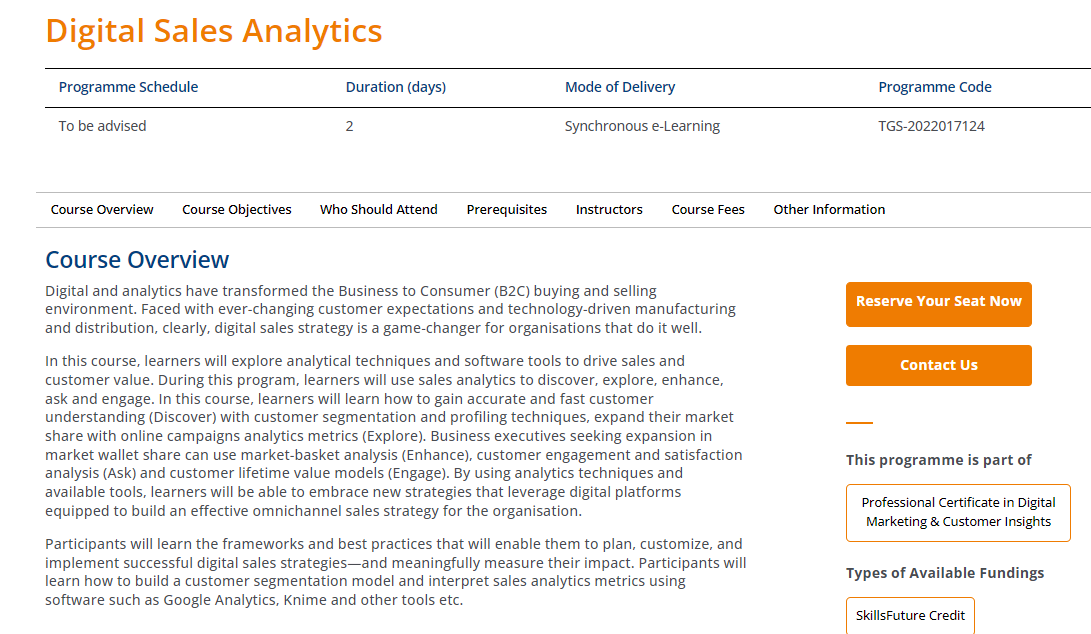 Digital Sales Analytics Course