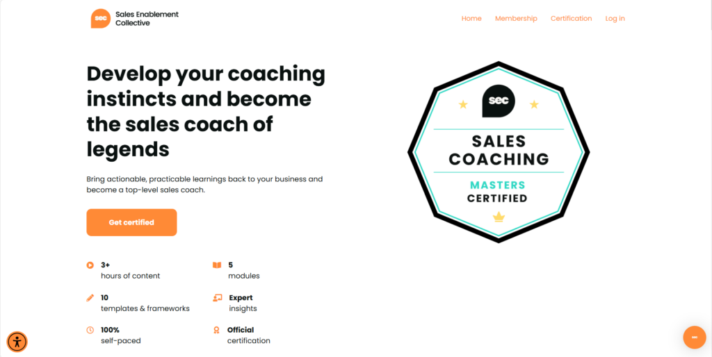 The Sales Coaching Masters Certified course screenshot