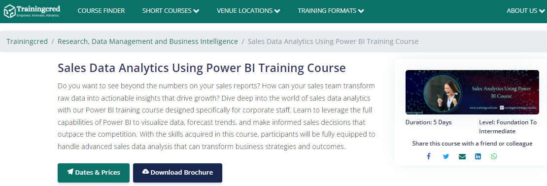 Sales Data Analytics Using Power BI Training Course screenshot