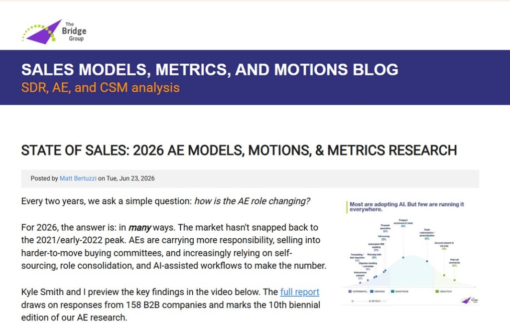 Screenshot of the sample newsletter of The Bridge Group newsletter