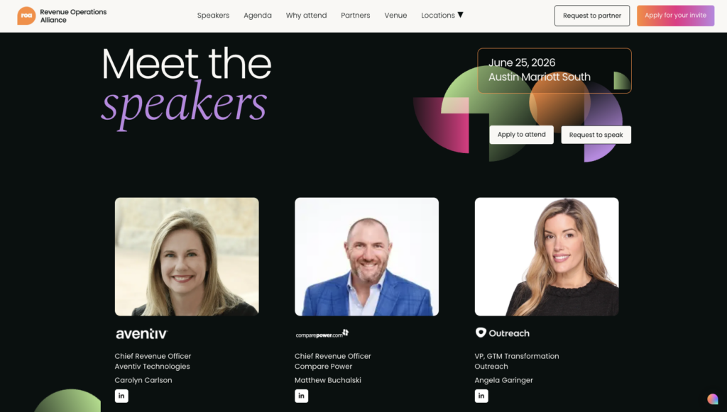 A screenshot of the CRO Summit's website