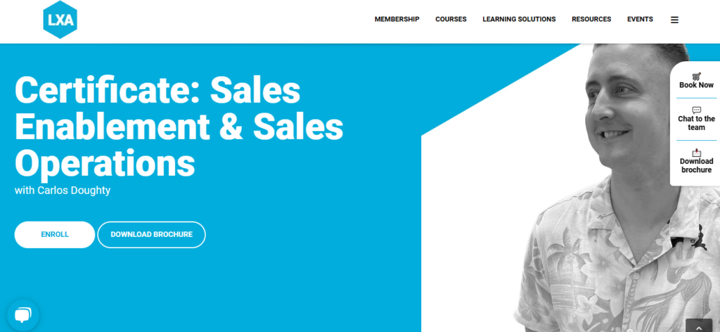 Certificate: Sales Enablement &amp; Sales Operation landing page