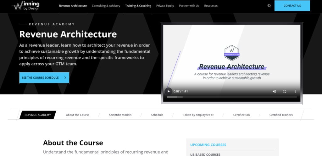 Revenue Architecture landing page screenshot
