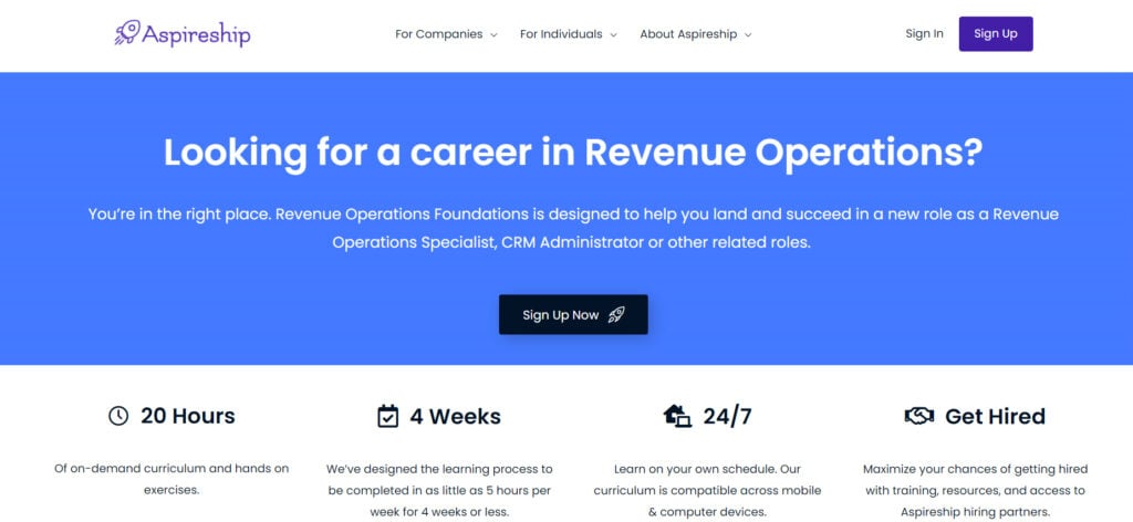 Revenue Operations Foundations page screenshot