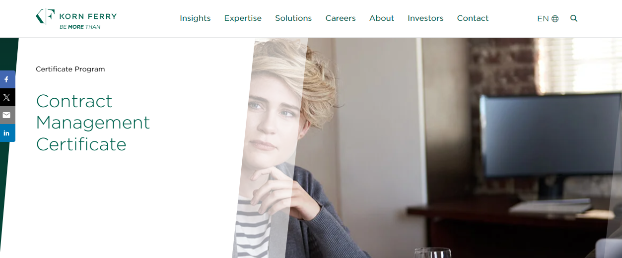 15. Contract Management Certificate - Best for leadership in contract management