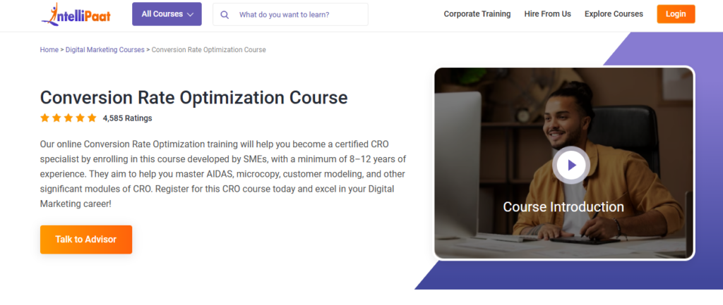 The Conversion Rate Optimization Course landing page