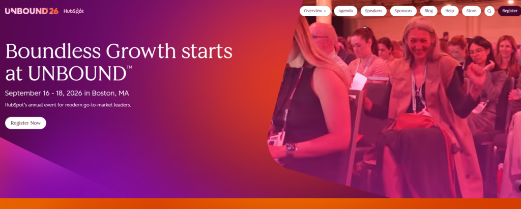 The UNBOUND 26 HubSpot event website banner