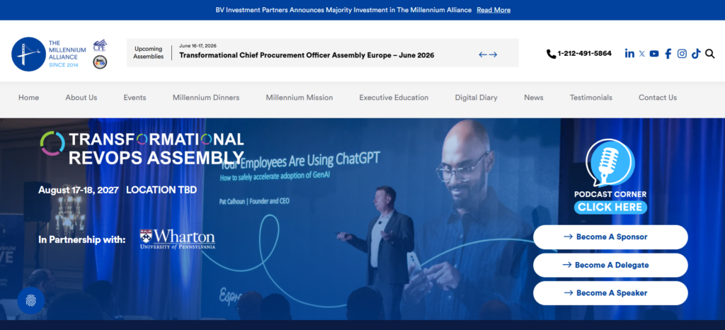 Landing page of the Transformational RevOps Assembly 2027