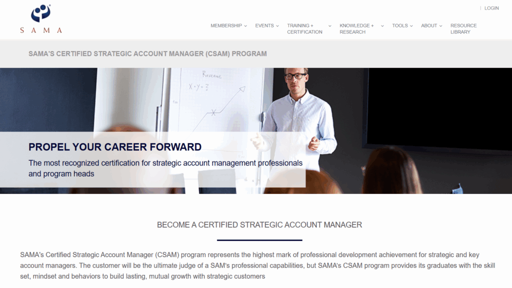 Certified Strategic Account Manager (CSAM) screenshot
