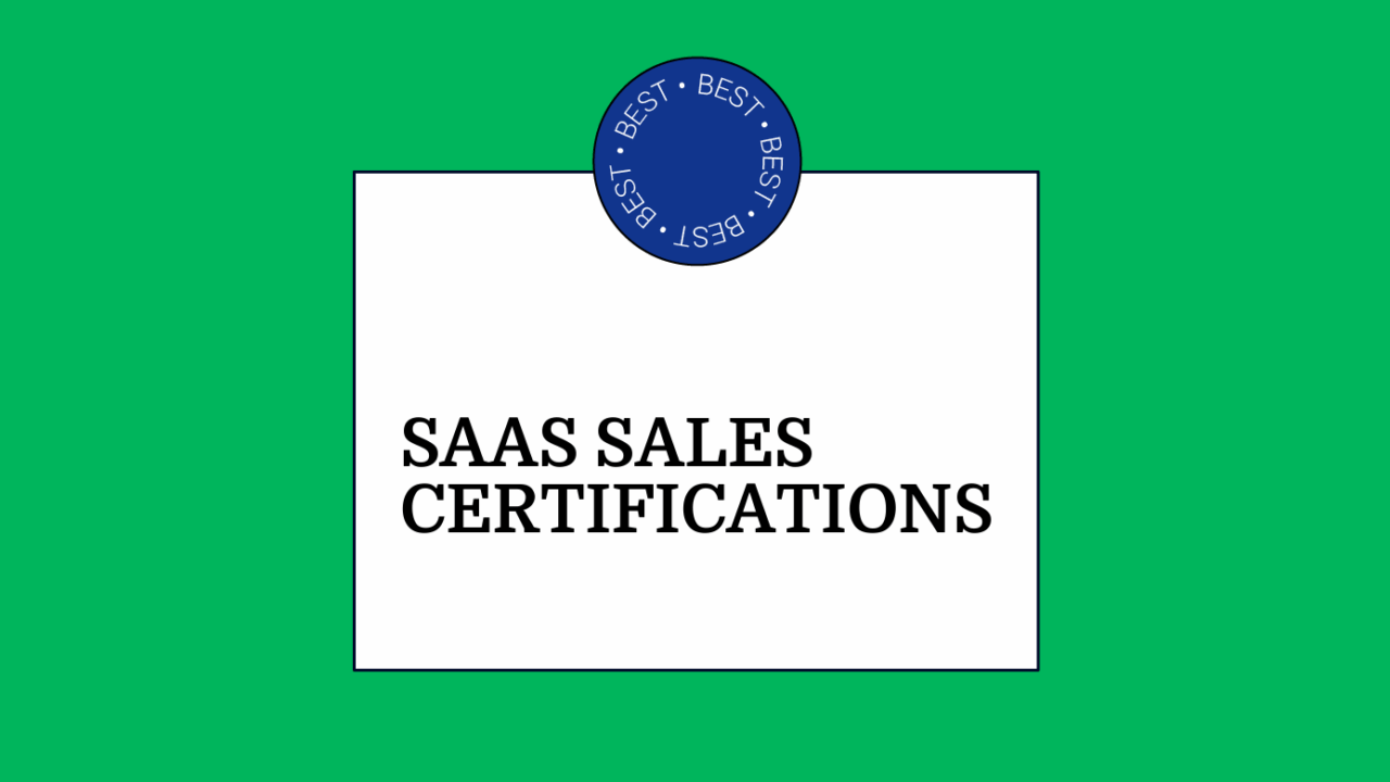Saas sales certifications generic best of