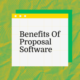 benefits of proposal software text on green background