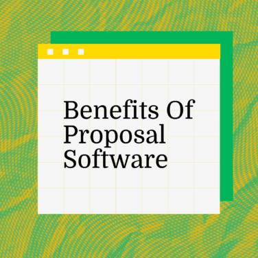 benefits of proposal software text on green background