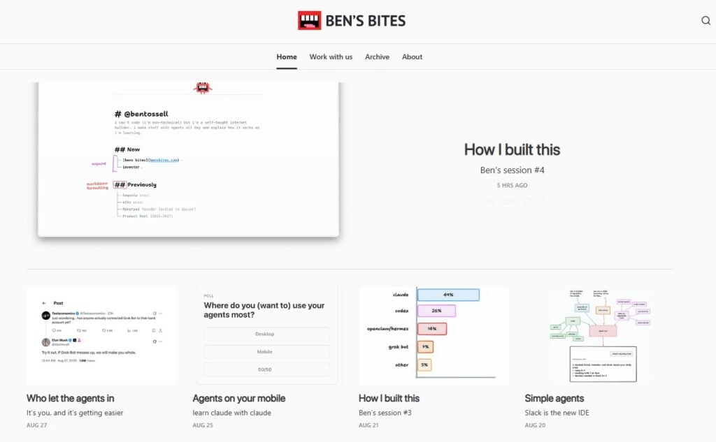 Screenshot of the Ben's Bites newsletter