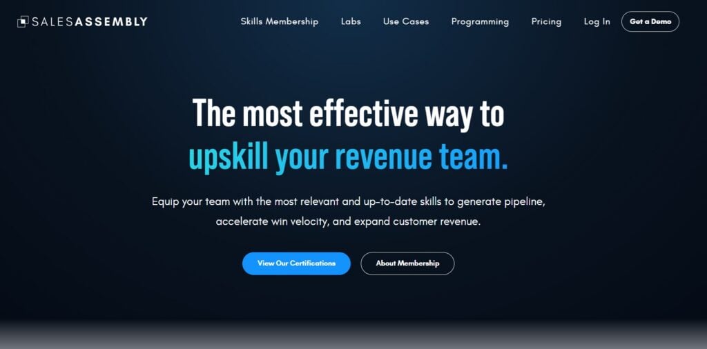 Webpage screenshot of the Sales Assembly