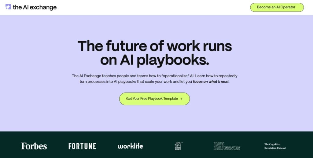 The AI Exchange webpage screenshot